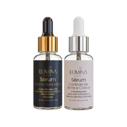 Imagem do produto Kit Sérum Antiacne Controle de Cravos + Sérum Noturno Renovador 30ml Ilumina Care