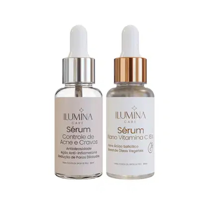 Imagem do produto Kit Sérum Vitamina C 15% + Sérum Antiacne Controle de Cravos 30ml Ilumina Care