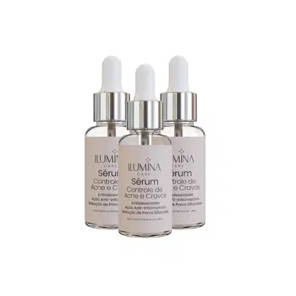 Imagem do produto Kit 3 Sérum Facial Anti-Acne Controle de Cravos 30ml Ilumina Care