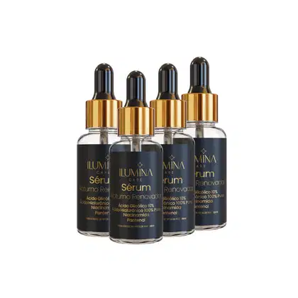 Imagem do produto Kit 4 Sérum Noturno Renovador Ácido Hialurônico 30ml Ilumina Care