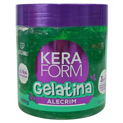 Imagem do produto Skafe Keraform Gelatina Capilar Alecrim 3 em 1 Restaurador, Fortalecedor e Antifrizz Vegano 500g