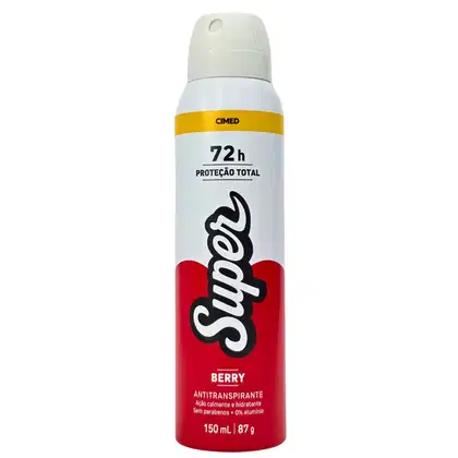 Imagem do produto Cimed Super Desodorante Aerossol 0% Alumínio Feminino Berry 72h 150ml / 87g