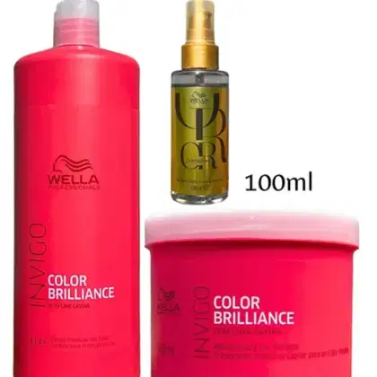 Imagem do produto Wella - Color Brilliance - Kit Shampoo 1l + Mascara 500g+ Oil Reflections 100 ml
