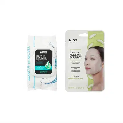 Imagem do produto Kit Kiss NY Aloe Vera Máscara Facia+Lenço Demaquilante