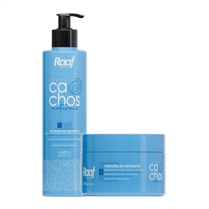 Imagem do produto Kit Cachos Naturais Definição Shampoo 300ml + Máscara 300g Raaf Cosmetics