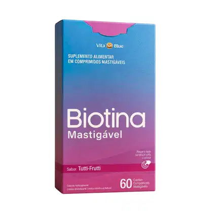 Imagem do produto Biotina Sabor Tutti-Frutti Vita Blue 60 Comprimidos Mastigáveis