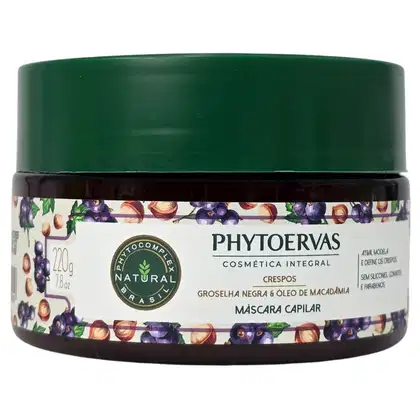 Imagem do produto Phytoervas Máscara Capilar Crespos Groselha Negra e Óleo de Macadâmia 220g