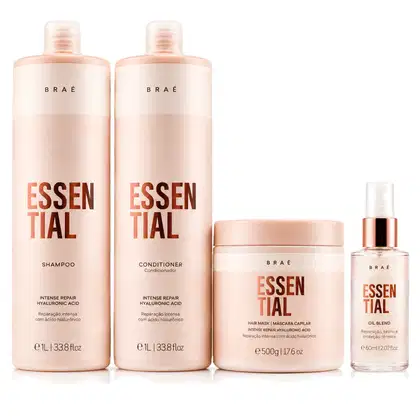 Imagem do produto Kit Essential Shampoo e Condicionador 1L + Mascara 500g + Essential - Óleo Capilar Hidratação e Reparação 60ml