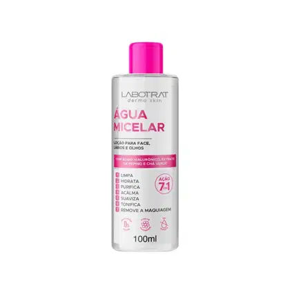 O produto apresentado é um frasco de Água Micelar da marca Labotrat. Contém 100ml.