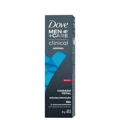 A imagem mostra o Desodorante Aerossol Masculino Men+Care Clinical da marca Dove.