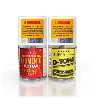 Imagem do produto 2 Base Fortalecedora Para Unha Top Bauty Fermento Ativa + D-Tone 7ml