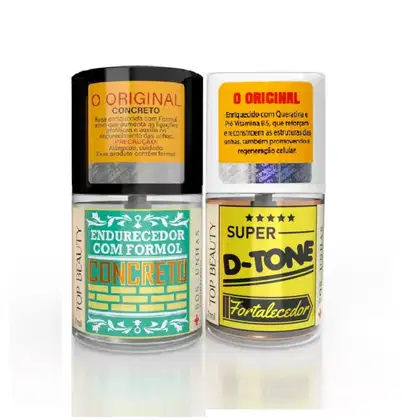 Imagem do produto Kit 2 Base Fortalecedora Para Unha Top Beauty Concreto + Super Detone