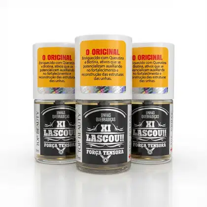 Imagem do produto Kit 3 Bases Xi Lascou Força Tensora 7ml Fortalece e Aumenta a Resistência das Unhas