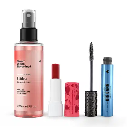 Imagem do produto Combo Splash Hidra + Máscara de Cílios Resistente à Água + Balm Hidratante Morango Tango