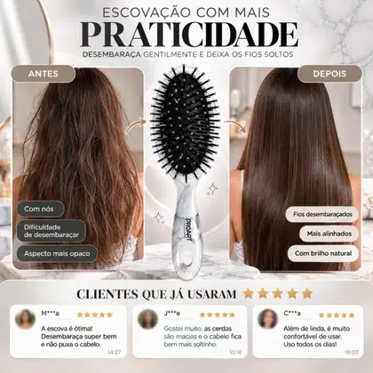 Imagem do produto ESCOVA OVAL MARBLE CINZA
