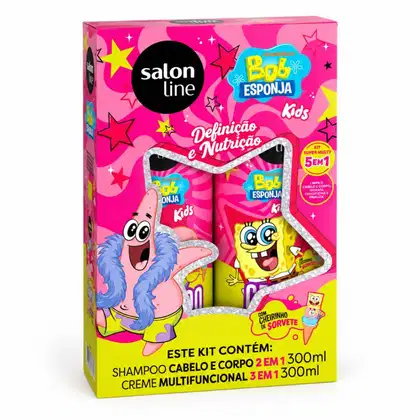 Imagem do produto Kit Salon Line Kids Bob Esponja Patrick: Shampoo Cabelo e Corpo e Creme Multifuncional 300ml