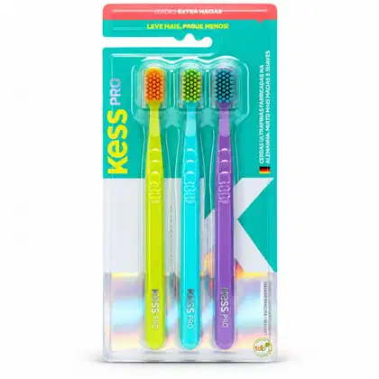Imagem do produto Kit Kess Pro Escova Dental Familia Extra Macia Com 3 Cód.: 2517