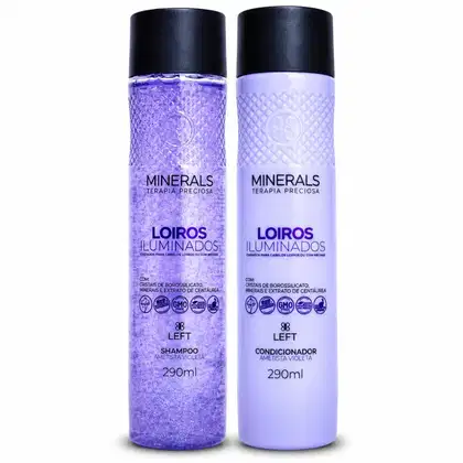 Imagem do produto Kit Left Minerals Loiros Iluminados Ametista Violeta: Shampoo e Condicionador 290ml