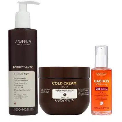 Imagem do produto Kit Arvensis Cachos Naturais - Acidificante 300ml + Óleo 2x1 60ml + Máscara Cold Cream 300g