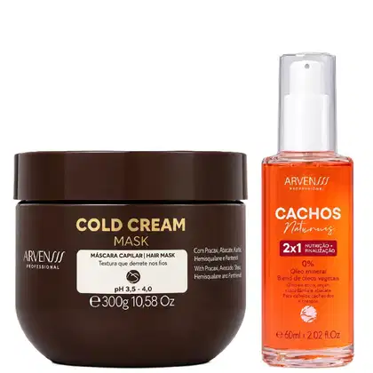 Imagem do produto Kit Arvensis Cachos Naturais - Óleo 2x1 Ação Nutritiva 60ml + Máscara Cold Cream 300g