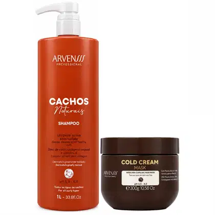 Imagem do produto Kit Arvensis Cachos Naturais - Shampoo 1L + Máscara Cold 300g
