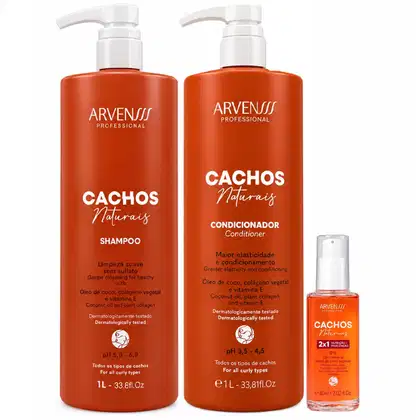 Imagem do produto Kit Arvensis Cachos Naturais - Shampoo & Condicionador 1L + Óleo 2x1 60ml