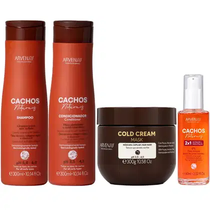 Imagem do produto Kit Arvensis Cachos Naturais - Shampoo & Condicionador 300ml + Máscara Cold 300g + Óleo 2x1 60ml