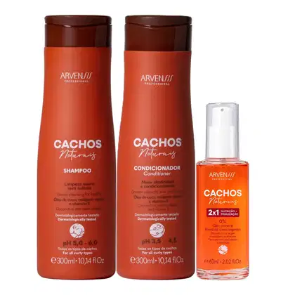 Imagem do produto Kit Arvensis Cachos Naturais - Shampoo & Condicionador 300ml + Óleo 2x1 60ml