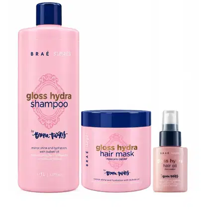 Imagem do produto Kit Braé Stages by Bruna Tavares Gloss Hydra Shampoo 1L + Máscara 500g + Óleo 60ml