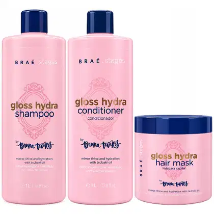 Imagem do produto Kit Braé Stages by Bruna Tavares Gloss Hydra Shampoo & Condicionador 1L + Máscara 500g