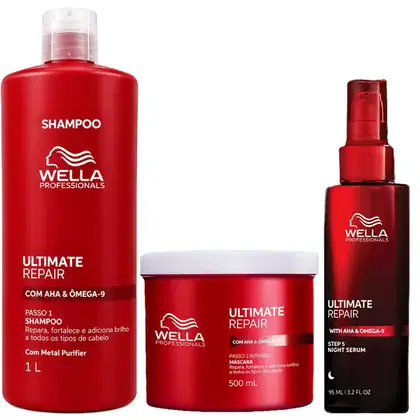 Imagem do produto Kit Wella Ultimate Repair - Shampoo 1L + Máscara 500ml + Sérum Night 95ml