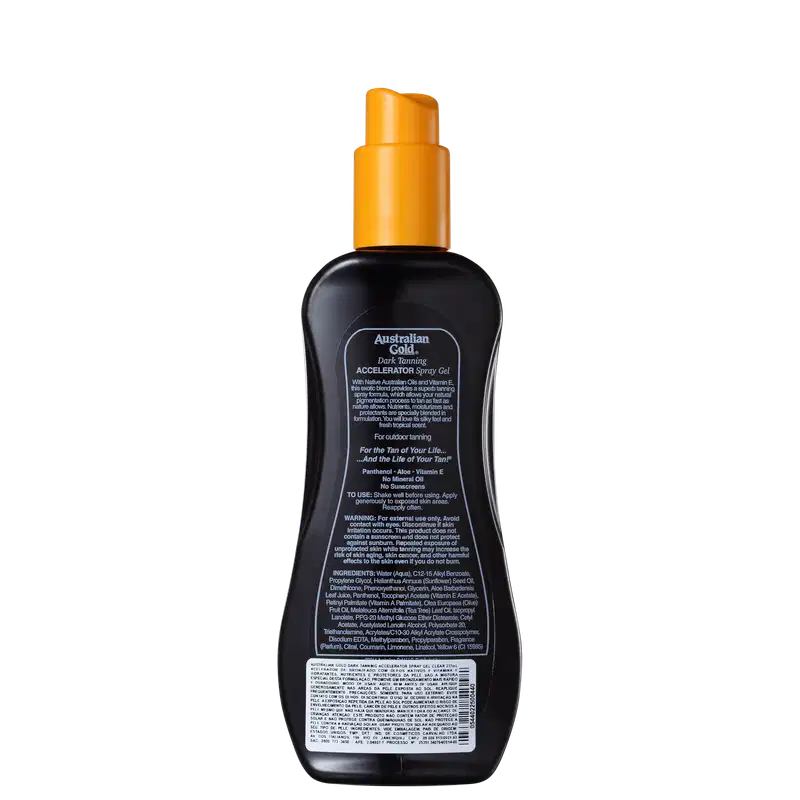 Australian Gold Accelerator Dark Tanning Spray Gel Clear - Spray Bronzeador 237ml