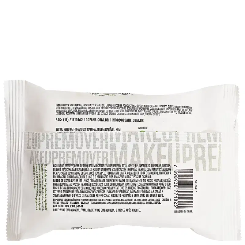 Océane Eco Make Up Remover - Lenço Demaquilante (20unidades)