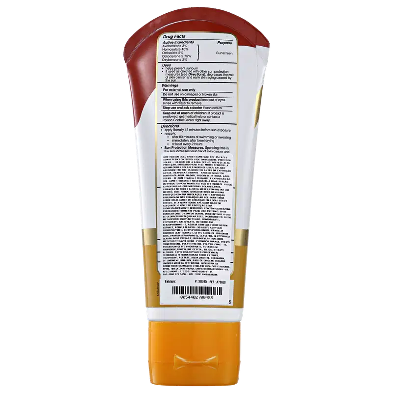 Australian Gold Sheer Coverage InvisiDry FPS 45 - Protetor Solar Facial 88ml