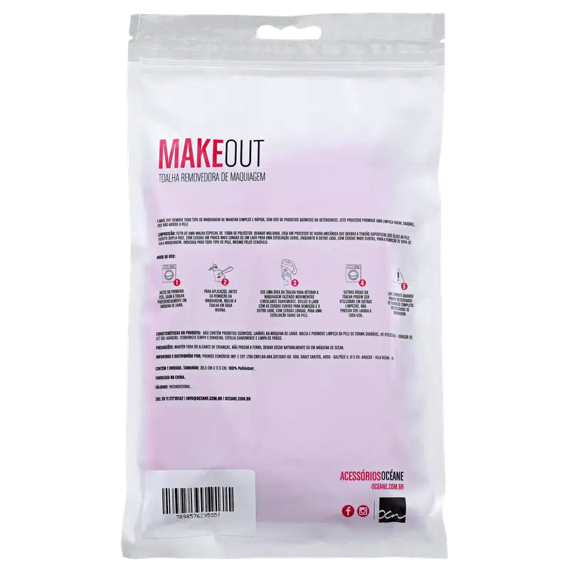 Océane MakeOut Pink - Toalha Demaquilante (1 unidade)