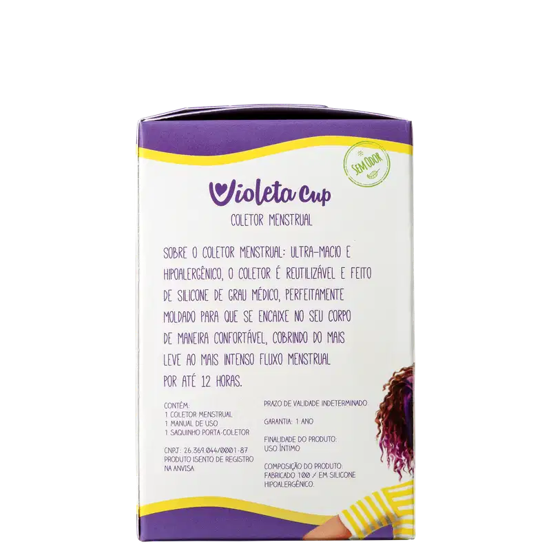 Violeta Cup Transparente Tipo A (+30 anos ou com filhos) - Coletor Menstrual