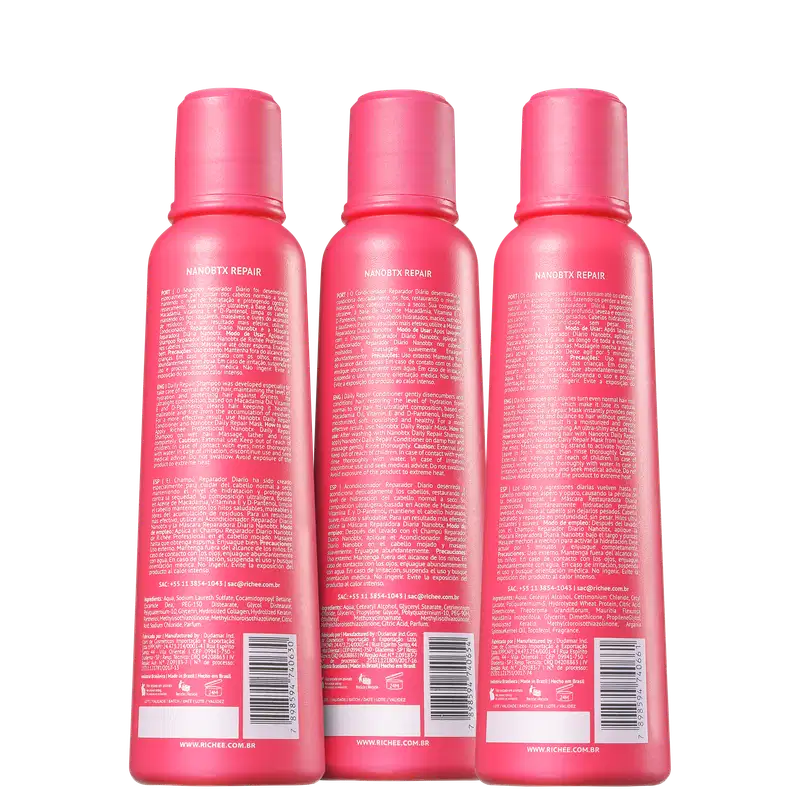 Kit Richée Professional Nanobtx Repair Tratamento Diário (3 Produtos)