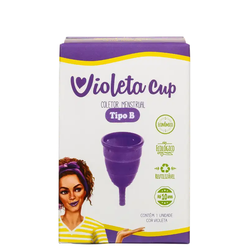 Kit Violeta Cup Violeta Tipo B (-30 anos ou sem filhos) - Coletor Menstrual + Higienizador de Coletor