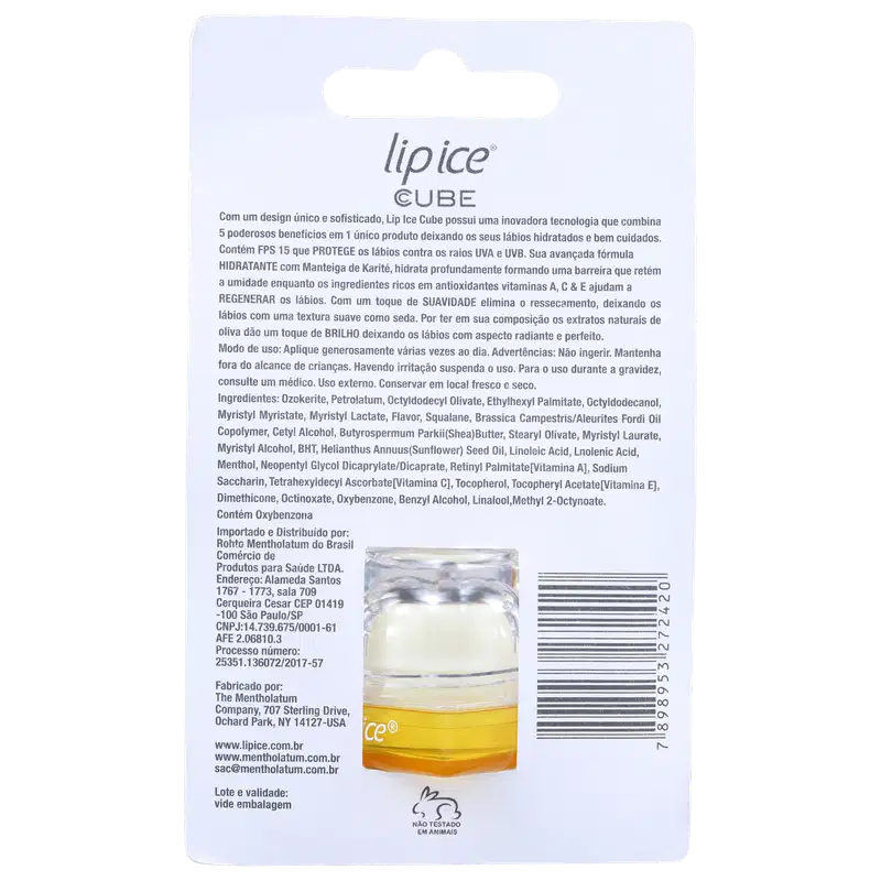 Lip Ice Cube Pêssego e Manga - Protetor Labial 6,5g