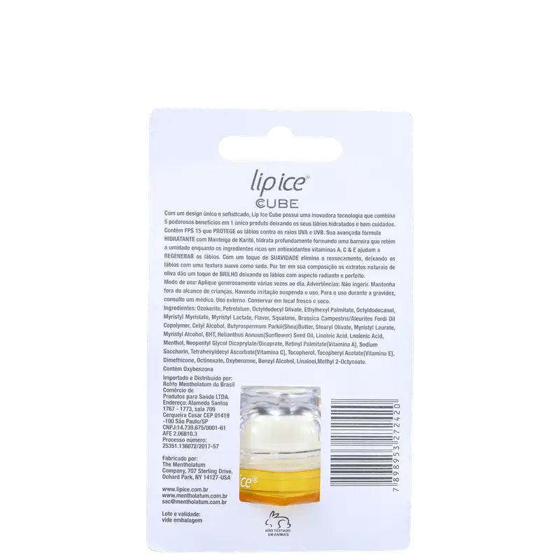 Lip Ice Cube Pêssego e Manga - Protetor Labial 6,5g