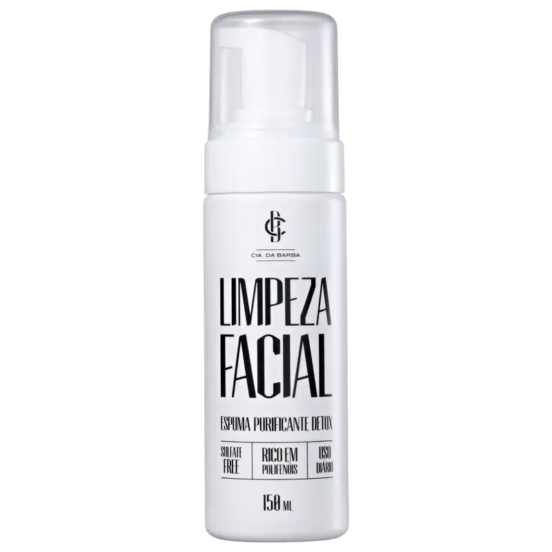 Cia da Barba Purificante Detox - Espuma de Limpeza Facial 150ml