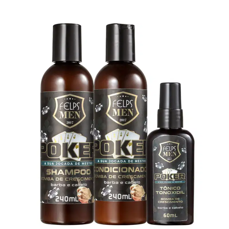 Kit Felps Professional Men Poker Bomba de Crescimento Trio (3 Produtos)