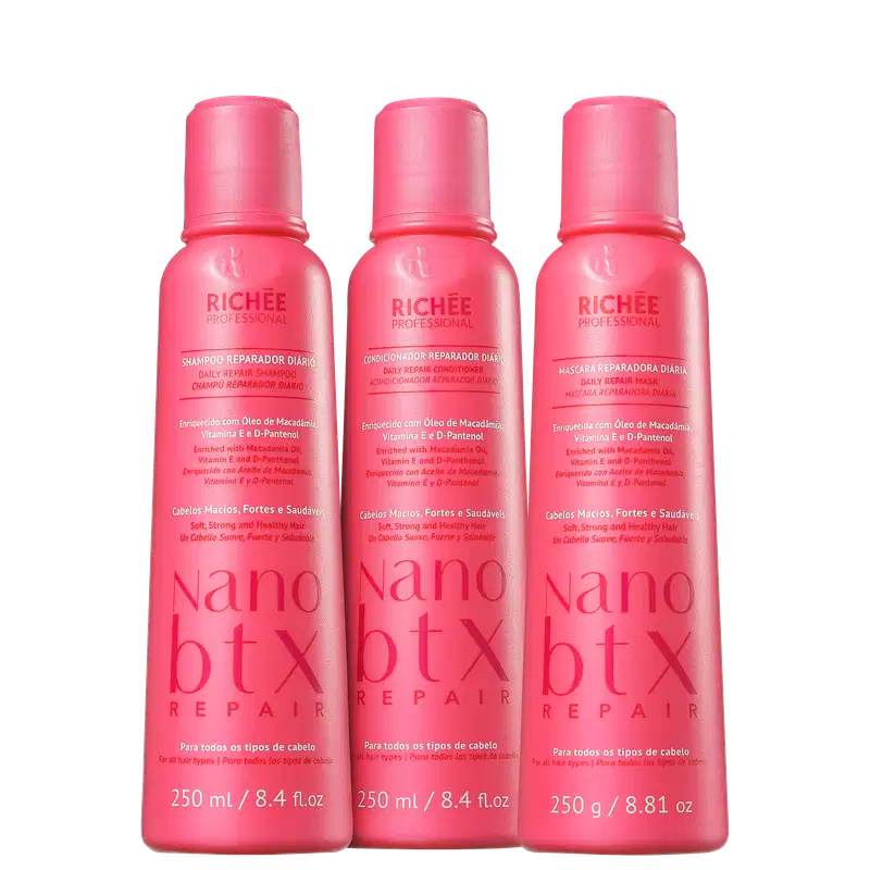Kit Richée Professional Nanobtx Repair Tratamento Diário (3 Produtos)