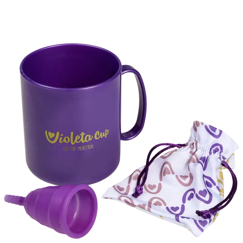Kit Violeta Cup Violeta Tipo A (+30 anos ou com filhos) - Coletor Menstrual + Higienizador de Coletor