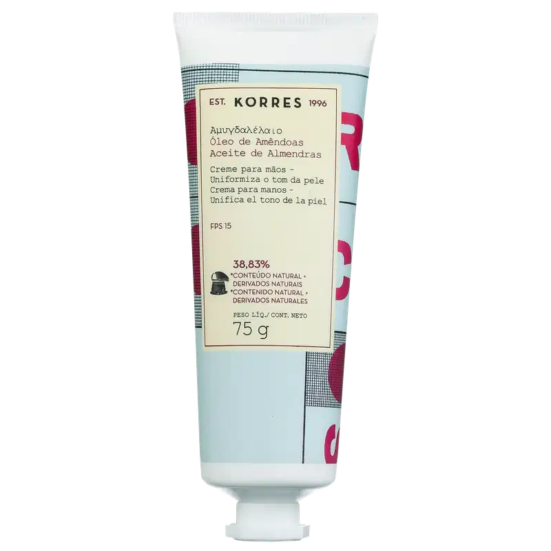 Korres Óleo de Amêndoas FPS 15 - Creme Hidratante para as Mãos 75ml