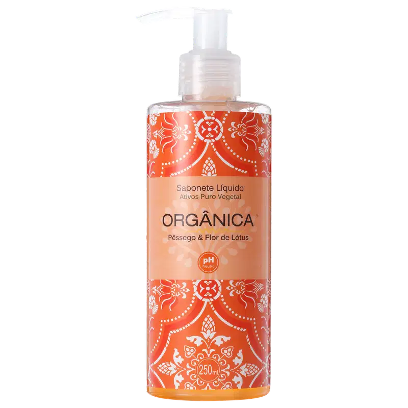 Orgânica Puro Vegetal Pêssego e Flor de Lótus - Sabonete Líquido 250ml