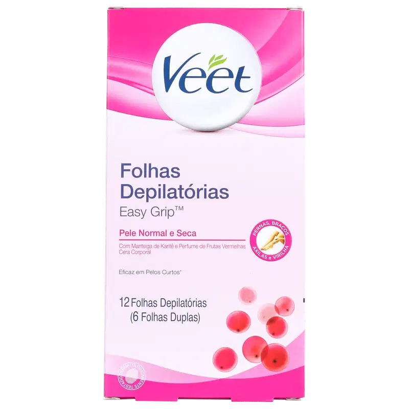 Veet Peles Normais a Secas - Folhas de Cera Corporal (12 unidades)