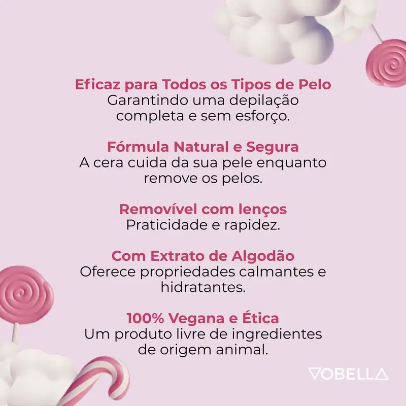 Cera Depilação Hidrossolúvel Algodão Doce Depil Bella 1,3kg