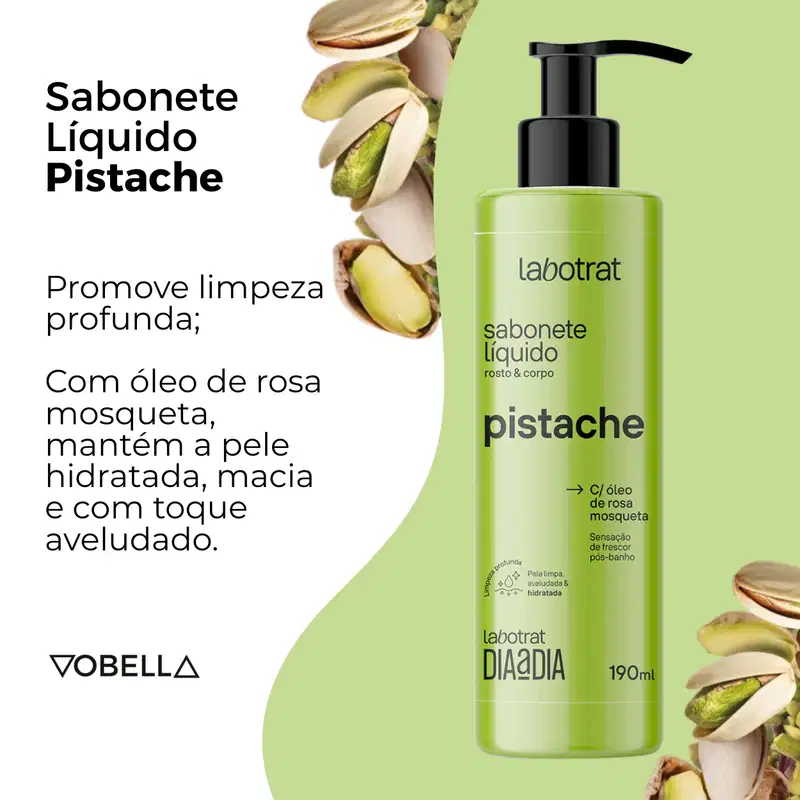 Sabonete Líquido Pistache Rosto Corpo Hidrata Labotrat 190ml