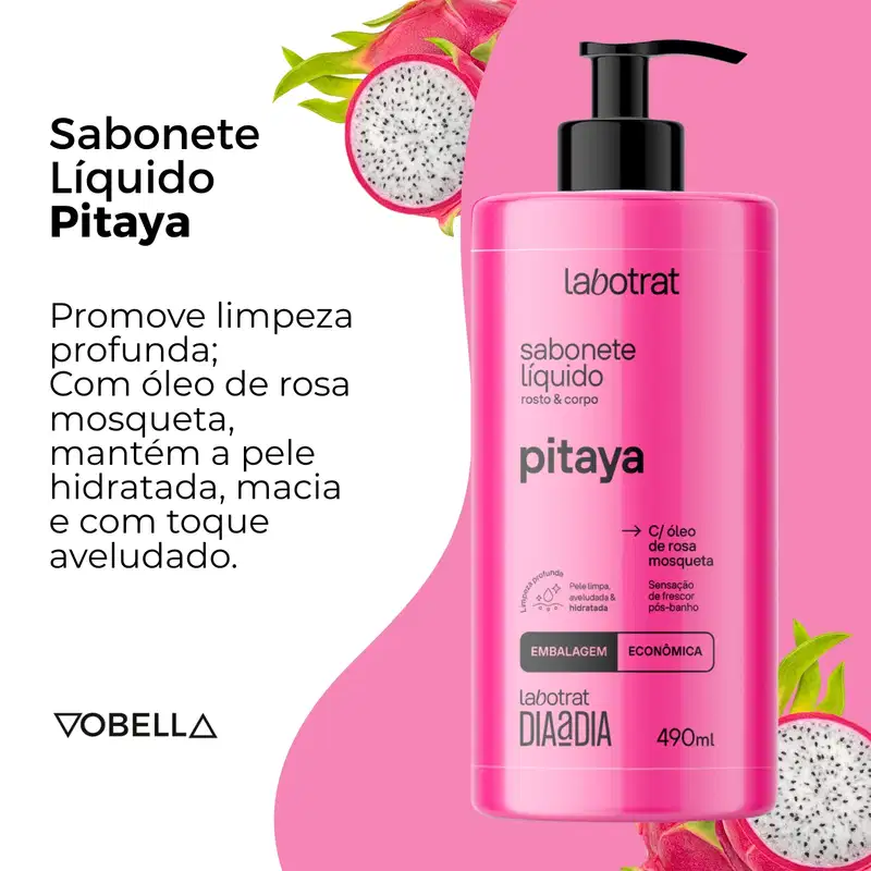 Sabonete Líquido Pitaya Rosto Corpo Hidrata Labotrat 490ml